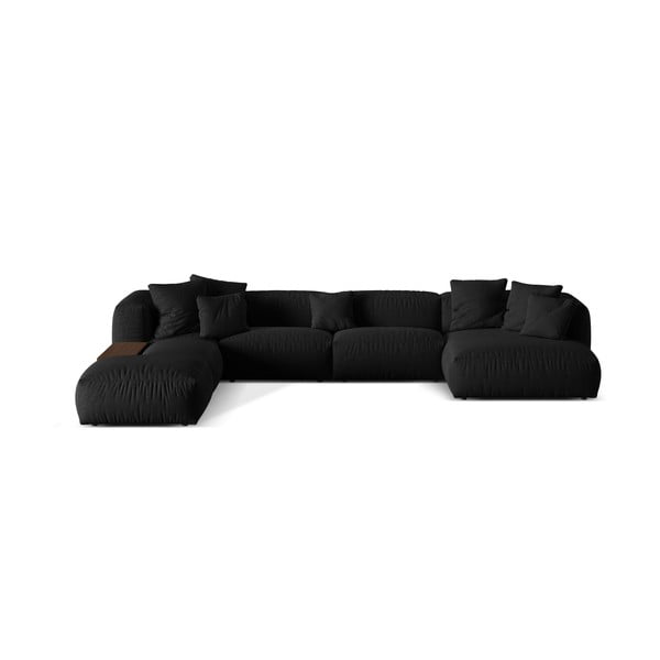 Černá modulární rohová pohovka (levý roh/do "U") Martina – Micadoni Home