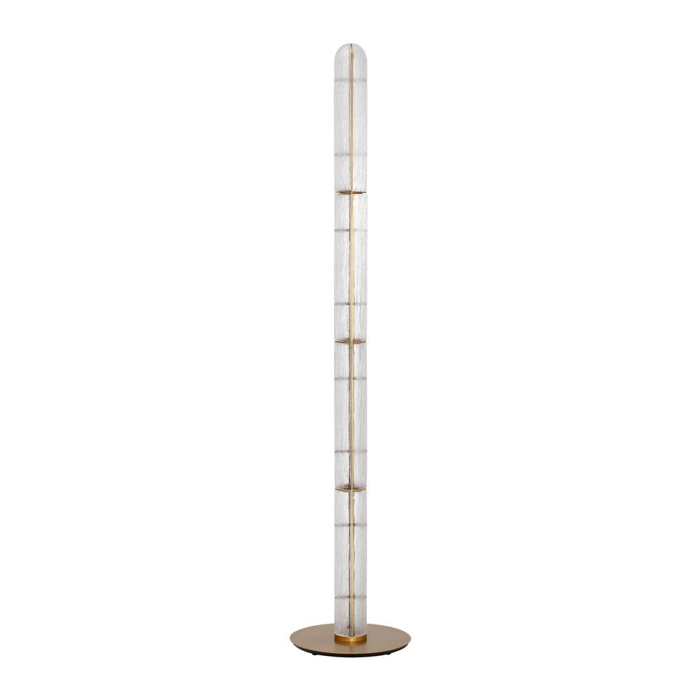 Kovová LED stojací lampa v mosazné barvě se skleněným stínidlem (výška 165,5 cm) Gloree – Nova Luce