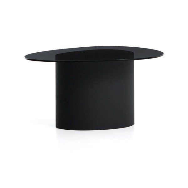 Černý konferenční stolek se skleněnou deskou 74x81,5 cm Olir – Kave Home