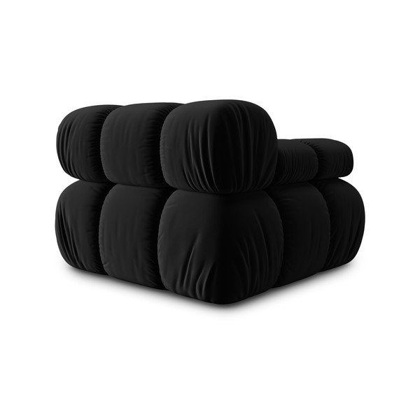Černý sametový modul pohovky (levý roh) Bellis – Micadoni Home-image-4