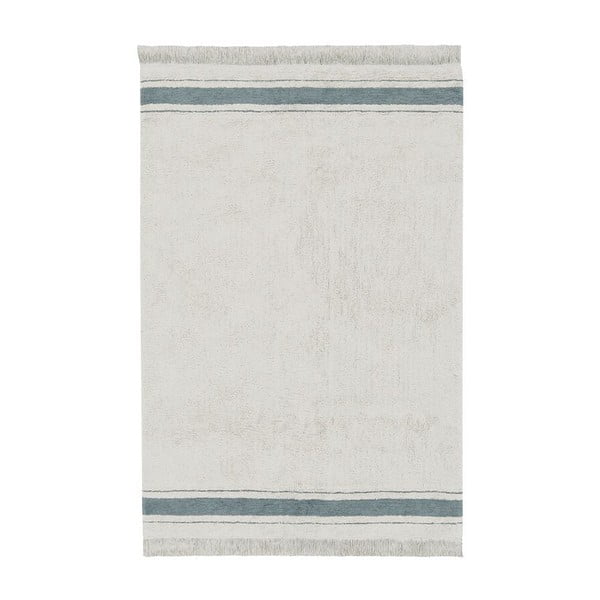 Modro-krémový pratelný ručně tkaný bavlněný koberec 90x130 cm Gastro Vintage Blue – Lorena Canals