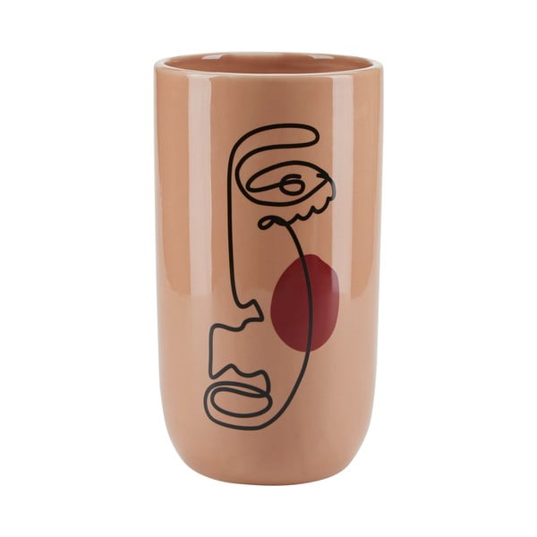 Růžová kameninová váza Bahne & CO, výška 22,3 cm