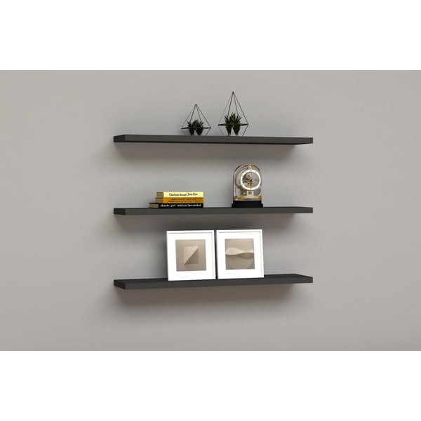 Tmavě šedé police v sadě 3 ks Boss - Kalune Design-image-1