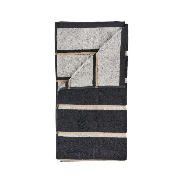 Černý/světle šedý bavlněný ručník 50x100 cm Sauna – Zone