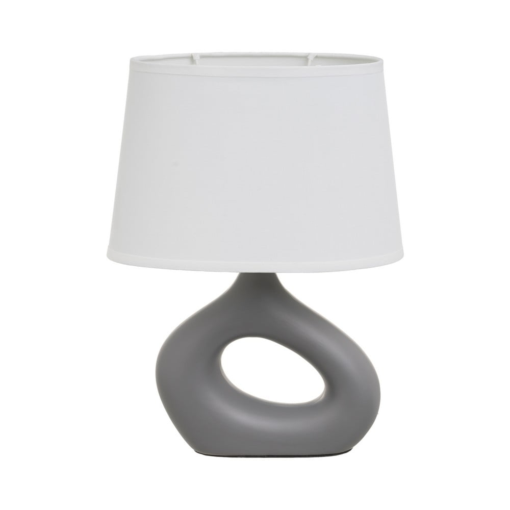 Bílo-šedá keramická stolní lampa s textilním stínidlem (výška 30 cm) – Casa Selección