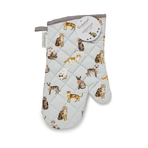 Modrá bavlněná kuchyňská rukavice Cooksmart ® Curious Cats-image-2