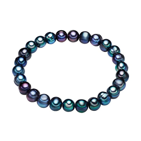Modrý perlový náramek The Pacific Pearl Company Chakra Pearls, délka 19 cm