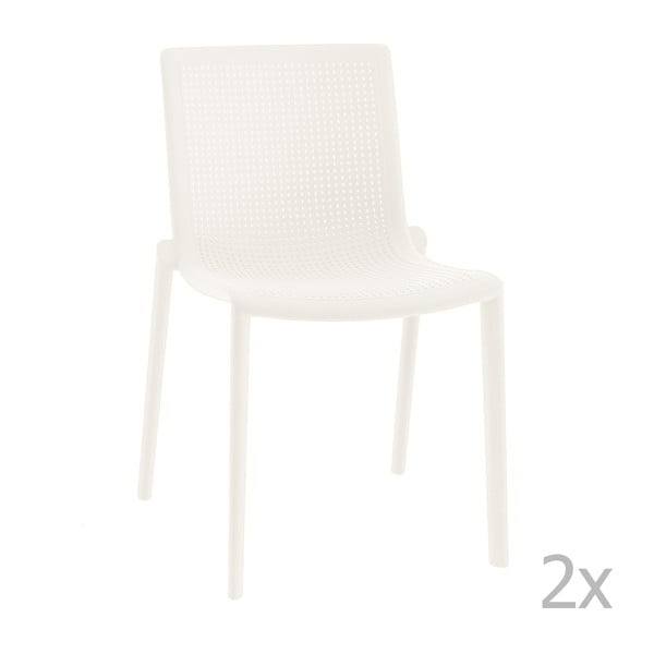 Sada 2 bílých zahradních židlí Resol Beekat
