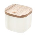 Bílý úložný box s víkem ze dřeva paulownia iDesign Eco, 9 x 9 cm