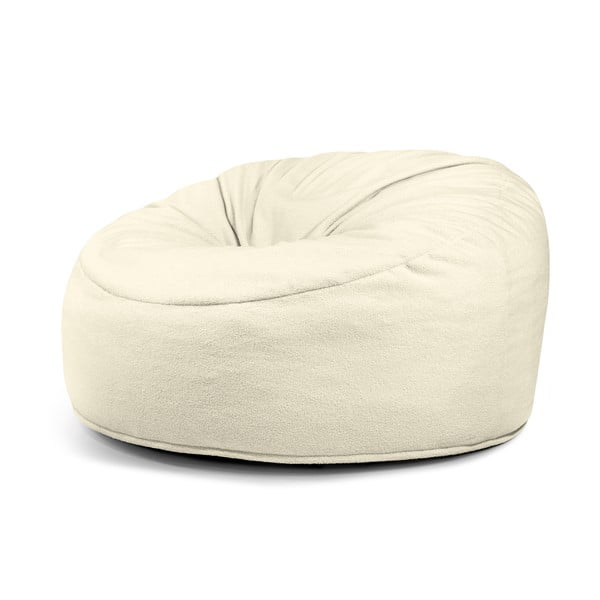 Krémový sedací vak z textilie bouclé Om 135 – SLOWDOWN