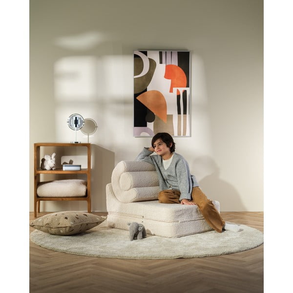 Krémové dětské křesílko z textilie bouclé Flipster – Wigiwama-image-3