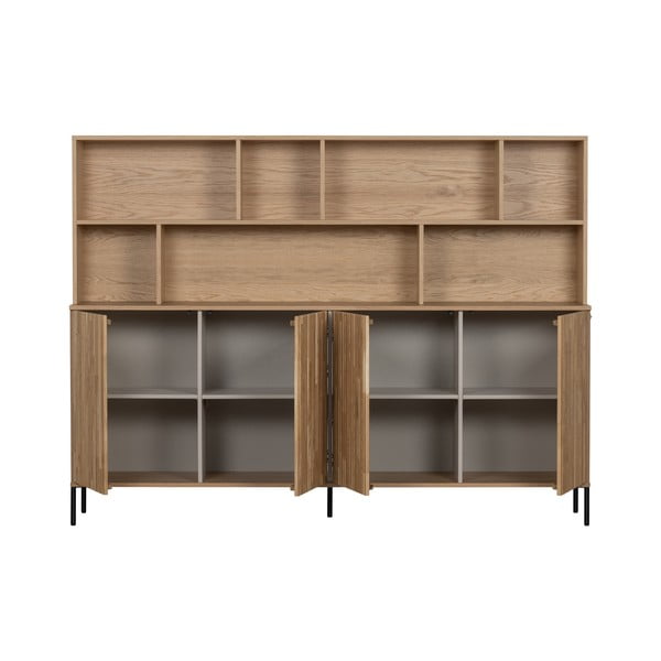 Knihovna v dekoru dubu v přírodní barvě 200x150x44 cm Gravure – WOOOD-image-2