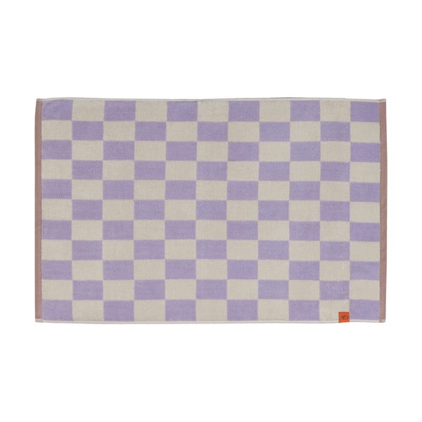 Světle žluto-fialová koupelnová předložka z bio bavlny 50x80 cm Retro – Mette Ditmer Denmark