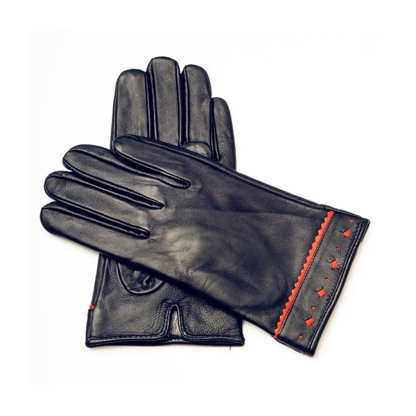 Dámské černé kožené rukavice <br>Pride & Dignity Oslo, vel. 7,5