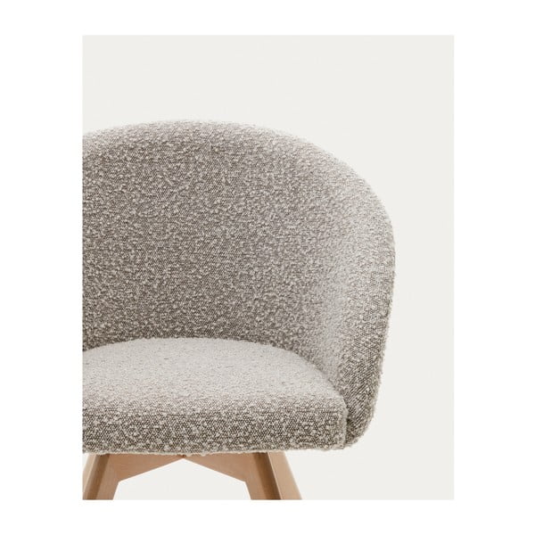 Šedé čalouněné jídelní křeslo s područkami Marvin – Kave Home-image-2