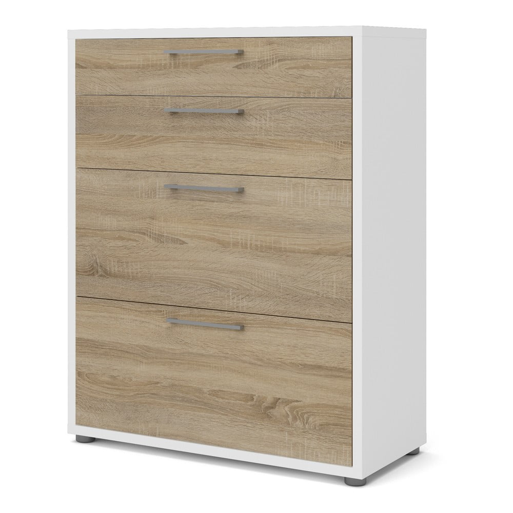 Modulární knihovna v bílo-přírodní barvě v dekoru dubu 89x113 cm Prima – Tvilum