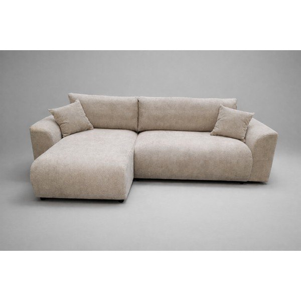 Béžová žinylka rozkládací/s úložným prostorem rohová pohovka Lorine - II. jakost – Ropez-image-1