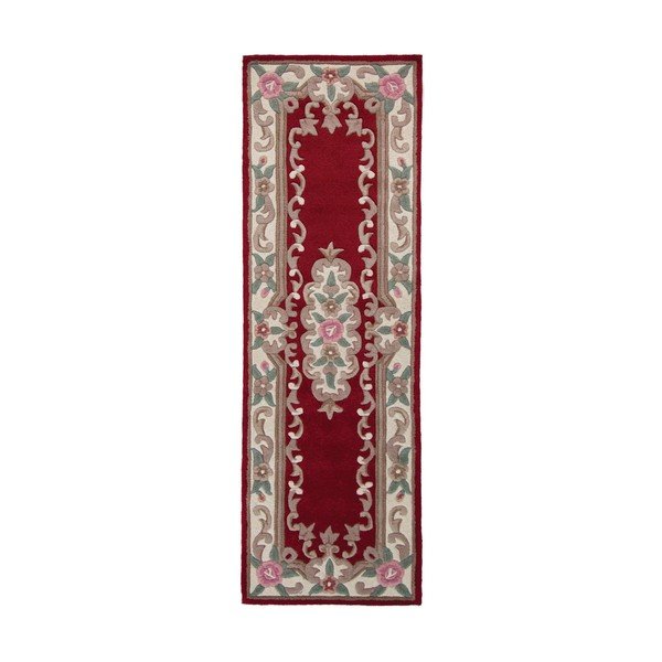 Červený vlněný koberec Flair Rugs Aubusson, 67 x 210 cm