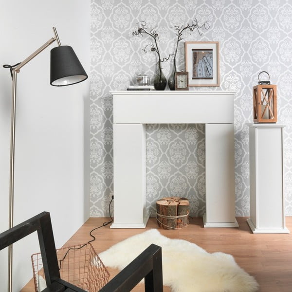 Bílá dekorativní krbová římsa s úložným prostorem 13Casa Fireplace-image-1