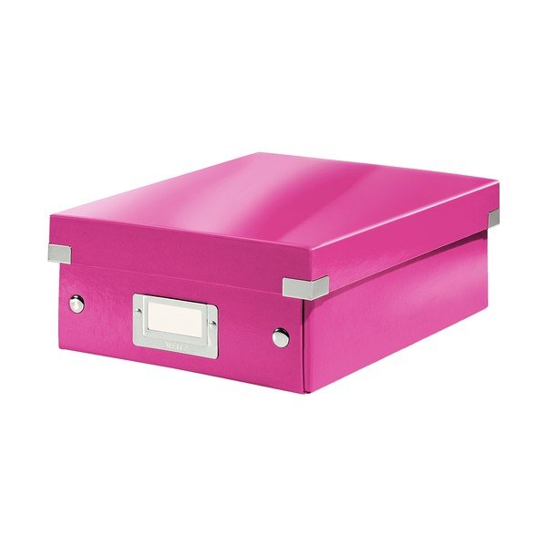 Růžový kartonový úložný box s víkem Click&Store - Leitz-image-2
