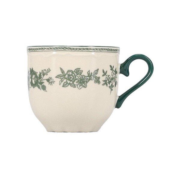 Zelený/slonovinový porcelánový šálek 215 ml Cyril – S|P Collection