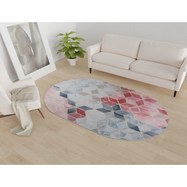 Růžovo-světle šedý pratelný koberec 120x180 cm – Vitaus-image-1