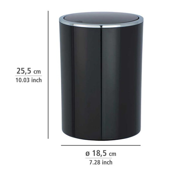Černý koš do koupelny Wenko Inca-image-1