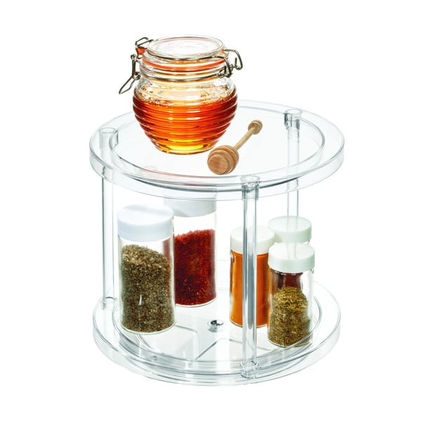 Kulatý otočný dvoupatrový podstavec na dózy iDesign The Home Edit, ⌀ 24,1 cm-image-3