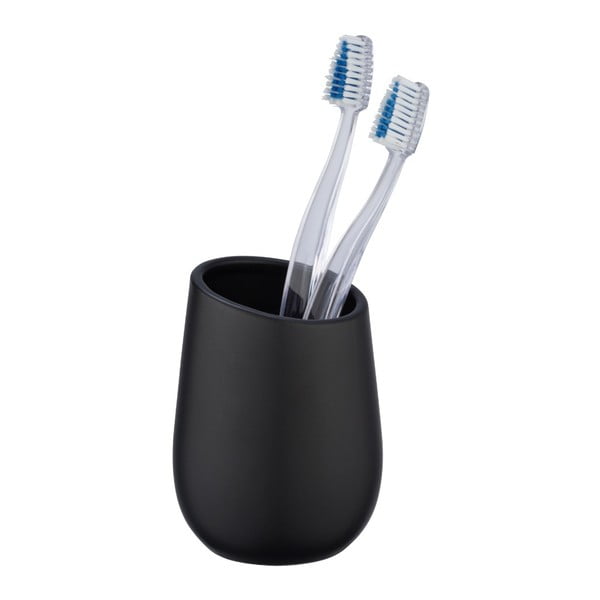 Černý keramický kelímek na kartáčky Wenko Badi-image-1