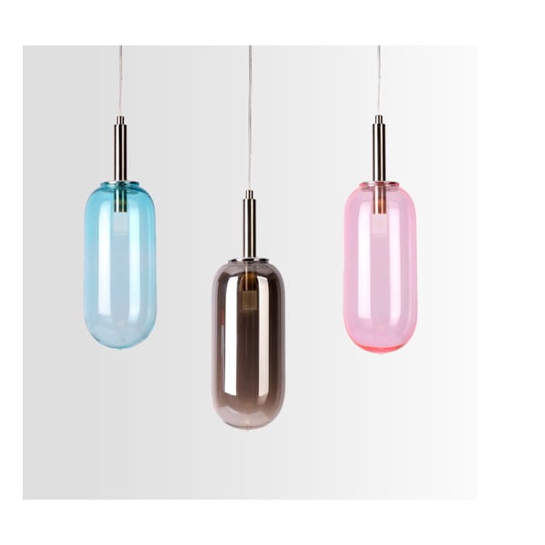 Antracitové LED závěsné svítidlo se skleněným stínidlem ø 13 cm Fiuggi – Candellux Lighting-image-2