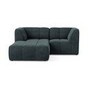 Modrá sametová rohová pohovka (levý roh/s lenoškou) Aloha – Makamii