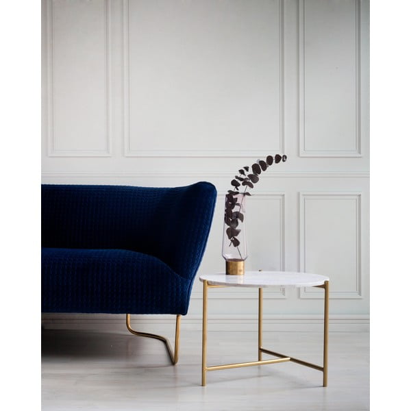 Bílý mramorový kulatý konferenční stolek ø 50 cm Morgans – Really Nice Things-image-1