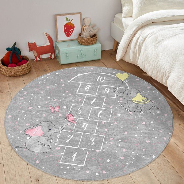 Šedý dětský koberec ø 80 cm Comfort – Mila Home-image-4