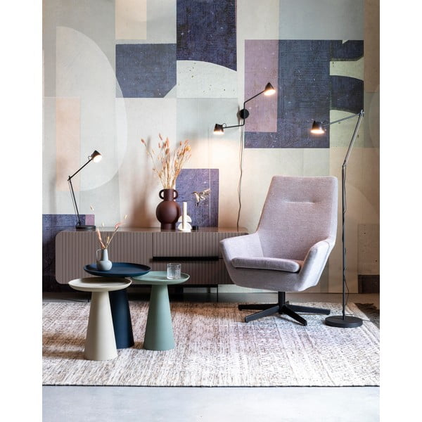 Modrý hliníkový odkládací stolek White Label Ringar, ø 34,5 cm-image-3