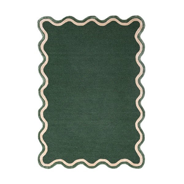 Tmavě zelený ručně tkaný koberec s příměsí vlny 120x170 cm Rivo Wool – Flair Rugs