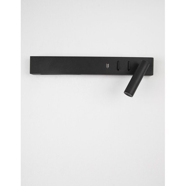 Matně černé kovové LED nástěnné svítidlo s ohybatelnou konstrukcí/s USB portem Vida – Nova Luce-image-2