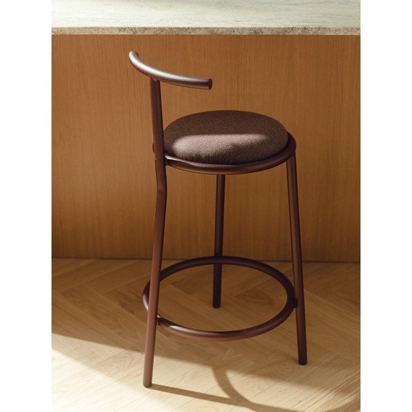 Vínová kovová barová židle (výška sedáku 68 cm) Hogo – noo.ma-image-1