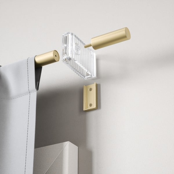 Ocelová roztažitelná garnýž v matně zlaté barvě 107 - 305 cm Flute – Umbra-image-1