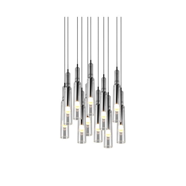 LED závěsné svítidlo se skleněným stínidlem ø 50 cm v černo-stříbrné barvě Lucent – Trio Select-image-4