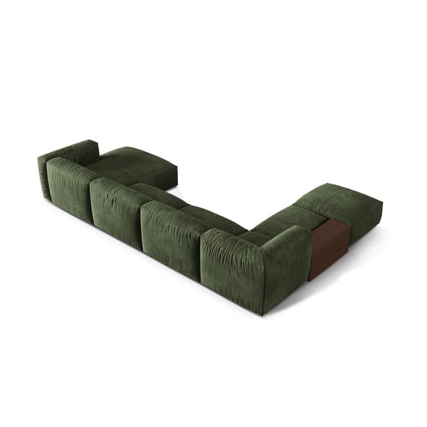 Zelená sametová modulární rohová pohovka (levý roh/do "U") Martina – Micadoni -image-2