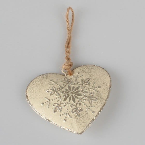 Kovová závěsná dekorace ve tvaru srdce Dakls Snowing