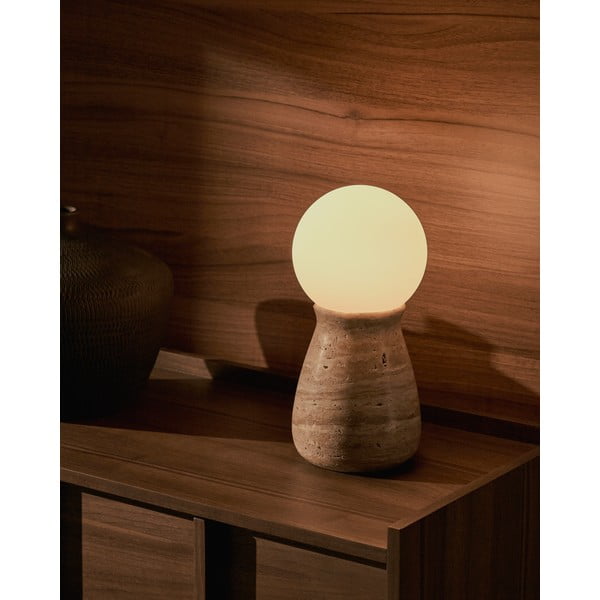 Béžová stolní lampa (výška 31,5 cm) Okeni – Kave Home-image-1