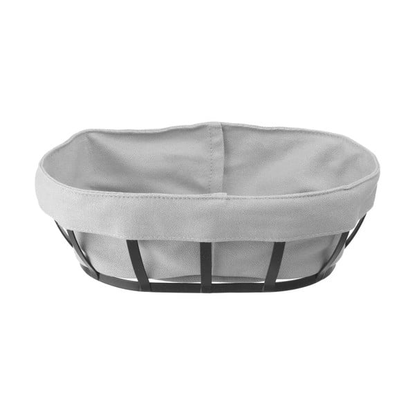 Černo-šedý koš na pečivo s textilní výstelkou Hendi, 16 x 25 cm-image-1