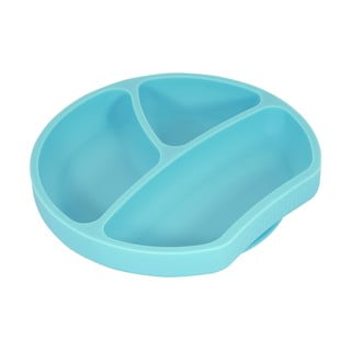Modrý silikonový dětský talíř Kindsgut Plate, ø 20 cm