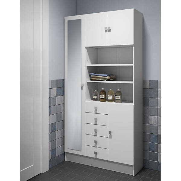 Bílá koupelnová skříňka 90x182 cm Combi – TemaHome-image-1