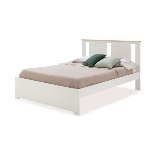 Bílá dvoulůžková postel s roštem 140x190 cm Enara – Marckeric-image-3