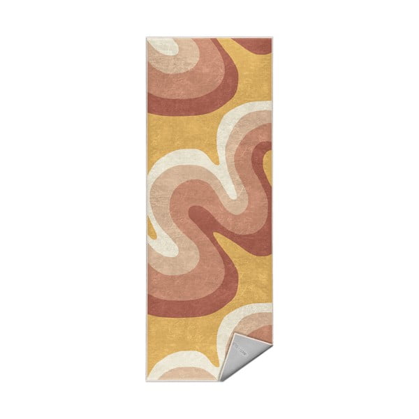 Okrově žlutý/starorůžový pratelný běhoun 60x230 cm Strawberry Creamsicle – Mila Home