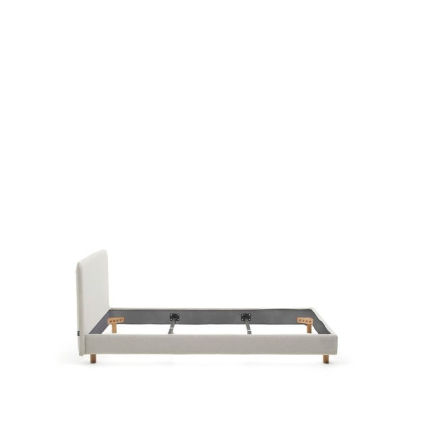 Šedá čalouněná dvoulůžková postel bez roštu 160x200 cm Valma – Kave Home-image-3