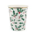 Papírové jednorázové kelímky v sadě  8 ks Holly Pattern – Meri Meri