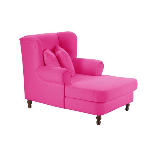 Fuchsiové křeslo ušák Max Winzer Mareille Velour Coralle